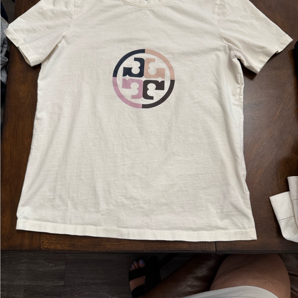 Tory Burch Ivory Cotton Tee Med